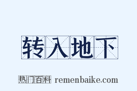 转入地下是什么意思的图片